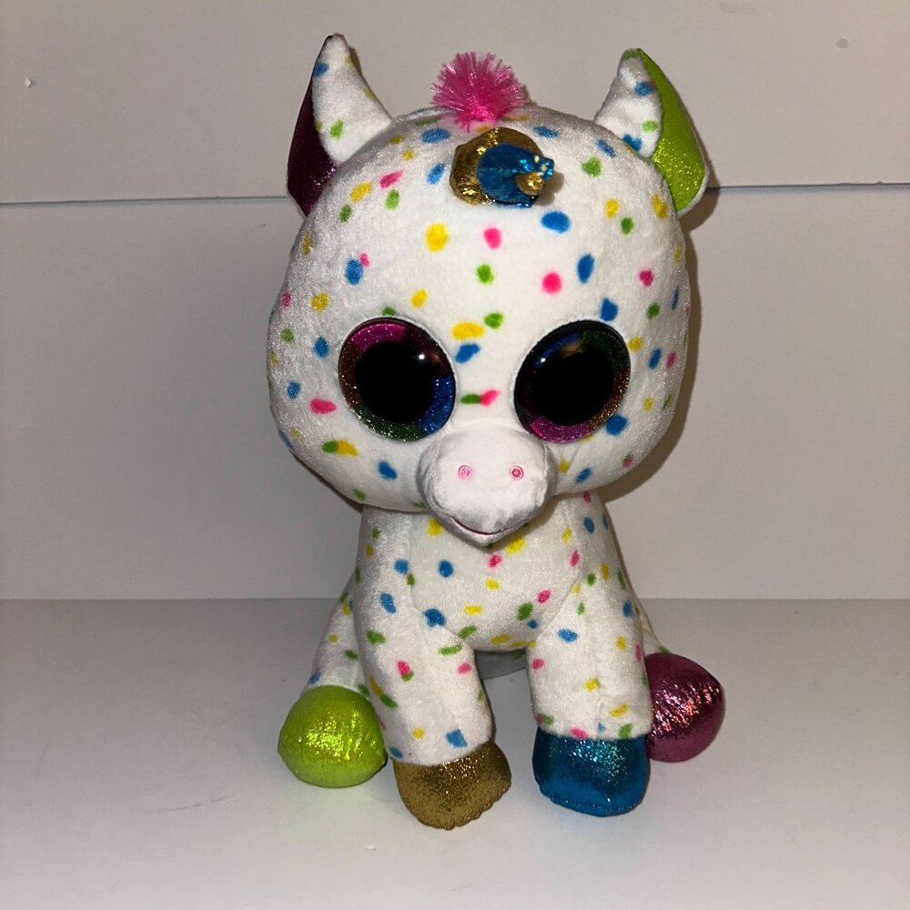 TY Beanie Boo Boos Unicorn Harmonie Speckled Large 16"- 18” Jumbo Plush